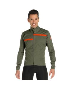 Giubbino Gore WindStopper Castelli Transition 2 Windstopper  Verde Milatare e Rosso