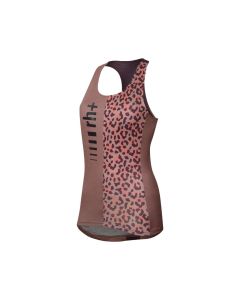 Top Ciclismo Canotta Donna  Rh+  Fashion Logo Stile Animalier Safari Rosa Salmone