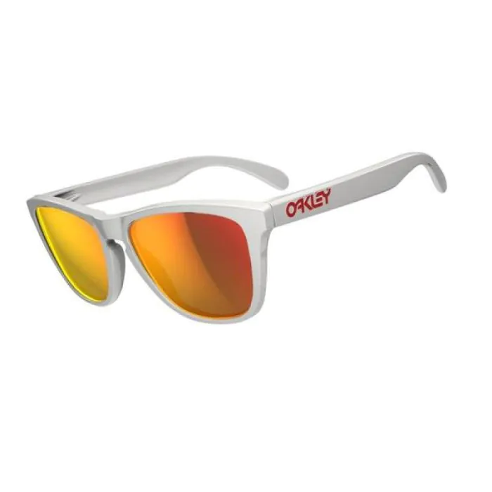 Occhiali Oakley Oakley Frogskins Polished White Lens Ruby Iridium