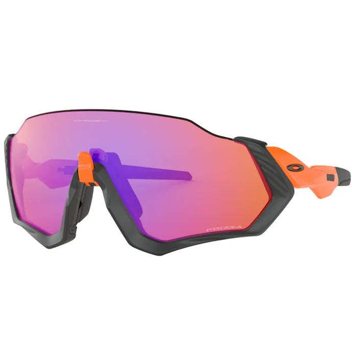 Oakley Flight Jacket Nero Opaco e Arancio Lenti Prizm Trail Occhiali Ciclismo IdeaRuote